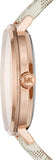 Michael Kors Jayne Three Hand Rose Gold Dial White Leather Strap Watch For Women - MK7128 Authentic Buy Shop Now