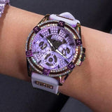 Guess Queen Quartz Purple Dial Purple Silicone Strap Watch For Women - GW0536L4 Authentic Buy Shop Now