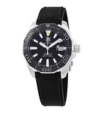 Tag Heuer Aquaracer Calibre 5 Automatic Black Dial Black Rubber Strap Watch for Men - WAY211A.FT6151 Authentic Buy Shop Now