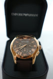 Emporio Armani Chronograph Brown Dial Brown Leather Strap Watch For Men - AR1701 Authentic Buy Shop Now