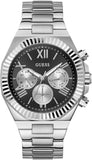 Guess Equity Analog Black Dial Silver Steel Strap Watch For Men - GW0703G1 Authentic Buy Shop Now