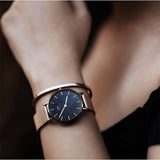 Daniel Wellington Classic Petite Melrose Black Dial Rose Gold Mesh Bracelet Watch For Women - DW00100217 Authentic Buy Shop Now
