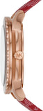 Michael Kors Runway Three-Hand Quartz Red Dial Red Leather Strap Watch For Women - MK7179 Authentic Buy Shop Now