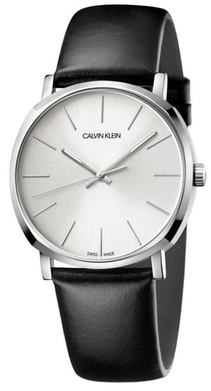 Calvin Klein Posh Silver Dial Black Leather Strap Watch for Men - K8Q311C6 Authentic Buy Shop Now