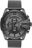 Diesel Mega Chief Chronograph Black Dial Black Mesh Strap Watch For Men - DZ4527 Authentic Buy Shop Now