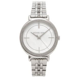 Michael Kors Cinthia White Mother of Pearl Dial Silver Steel Strap Watch for Women for Women - MK3641 Authentic Buy Shop Now