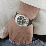 Guess Baguette Crystals Black Dial Black Silicone Strap Watch For Men - GW0208G1 Authentic Buy Shop Now