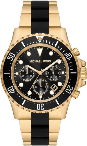 Michael Kors Everest Chronograph Black Dial Two Tone Steel Strap Watch For Men - MK8979 Authentic Buy Shop Now