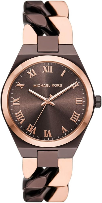 Michael Kors Lennox Analog Brown Dial Two Tone Steel Strap Watch for Women - MK7501 Authentic Buy Shop Now