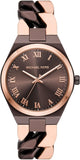 Michael Kors Lennox Analog Brown Dial Two Tone Steel Strap Watch for Women - MK7501 Authentic Buy Shop Now