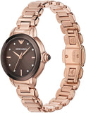 Emporio Armani Mia Quartz Brown Dial Rose Gold Steel Strap Watch For Women - AR11570 Authentic Buy Shop Now