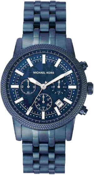 Michael Kors Hutton Chronograph Blue Dial Blue Steel Strap Watch For Men - MK9088 Authentic Buy Shop Now