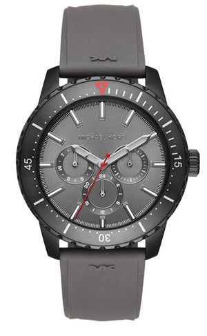 Michael Kors Cunningham Multifunction Grey Dial Grey Rubber Strap Watch For Men - MK7164 Authentic Buy Shop Now