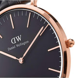 Daniel Wellington Classic Sheffield Black Dial Black Leather Strap Watch For Men - DW00100127 Authentic Buy Shop Now