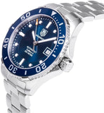 Tag Heuer Aquaracer Caliber 5 Automatic Blue Dial Silver Steel Strap Watch for Men - WAN2111.BA0822 Authentic Buy Shop Now