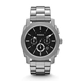 Fossil Machine Chronograph Black Dial Silver Steel Strap Watch for Men - FS4776 Authentic Buy Shop Now
