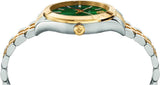 Versace Hellenyium Quartz Green Dial Two Tone Steel Strap Watch For Men - VEVI00620 Authentic Buy Shop Now