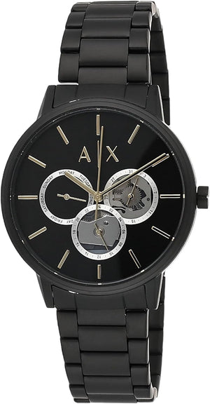 Armani Exchange Cayde Chronograph Black Dial Black Steel Strap Watch for Men - AX2748 Authentic Buy Shop Now