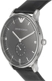 Emporio Armani Gianni Quartz Black Dial Black Leather Strap Watch For Men - AR0382 Authentic Buy Shop Now