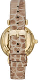Emporio Armani Gianni T Bar Crystals Silver Dial Brown Leather Strap Watch For Women - AR11518 Authentic Buy Shop Now