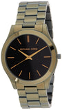 Michael Kors Slim Runway Quartz Black Dial Green Steel Strap Watch For Men - MK8715 Authentic Buy Shop Now