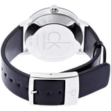 Calvin Klein Post Minimal Silver Dial Black Leather Strap Watch for Men - K7621192 Authentic Buy Shop Now