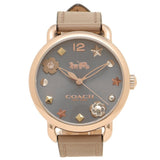 Coach Delancey Grey Dial Grey Leather Strap Watch For Women - 14502797 Authentic Buy Shop Now