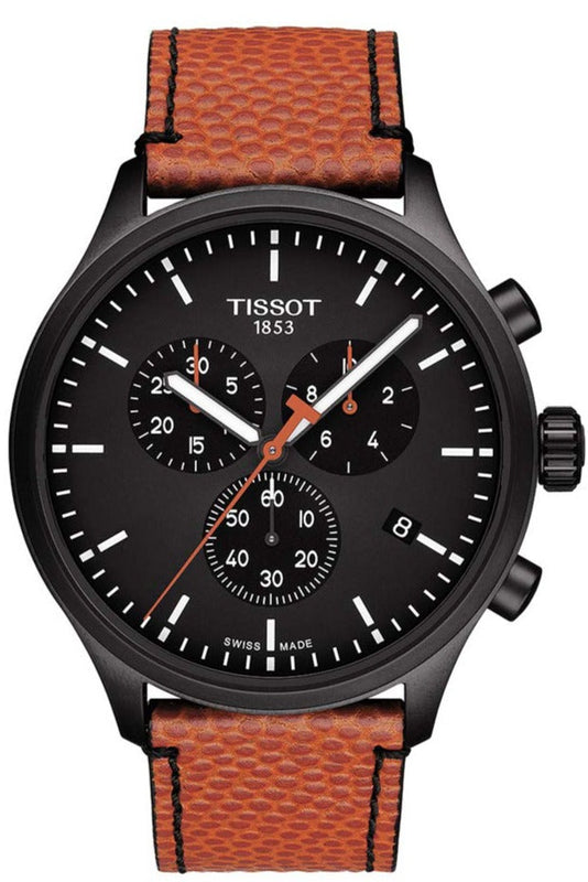 Tissot Chrono XL NBA Special Edition Black Dial Brown Leather Strap Watch for Men - T116.617.36.051.12 Authentic Buy Shop Now