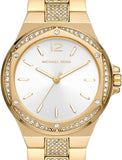 Michael Kors Lenox Three Hand Silver Dial Gold Steel Strap Watch For Women - MK7361 Authentic Buy Shop Now