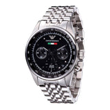 Emporio Armani Sportivo Chronograph Black Dial Silver Steel Strap Watch For Men - AR5984 Authentic Buy Shop Now