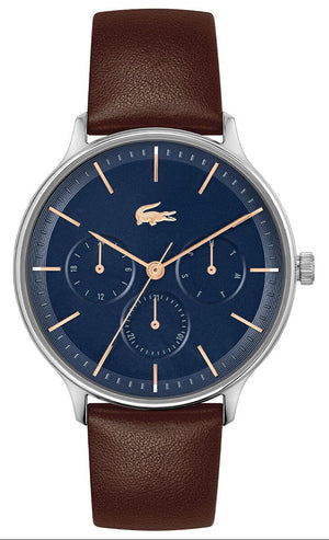 Lacoste Club Blue Dial Brown Leather Strap Watch for Men - 2011227 Authentic Buy Shop Now