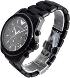 Emporio Armani Sportivo Chronograph Black Dial Black Silicone Strap Watch For Men - AR6092 Authentic Buy Shop Now