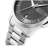 Gucci G Timeless Grey Dial Silver Steel Strap Watch For Men - YA126441 Authentic Buy Shop Now