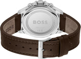 Hugo Boss Troper Chronograph Green Dial Brown Leather Strap Watch For Men - 1514098 Authentic Buy Shop Now