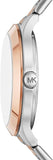 Michael Kors Slim Runway Crystals Silver Dial Two Tone Steel Strap Watch for Women - MK1045 Authentic Buy Shop Now