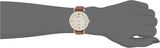 Emporio Armani Gianni T Bar Quartz Mother of Pearl White Dial Brown Leather Strap Watch For Women - AR11040 Authentic Buy Shop Now