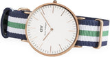 Daniel Wellington Classic Nottingham White Dial Two Tone NATO Strap Watch For Men - 0108DW