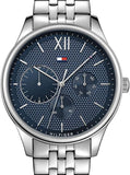 Tommy Hilfiger Damon Chronograph Blue Dial Silver Steel Strap Watch for Men - 1791416 Authentic Buy Shop Now