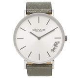 Coach Perry White Dial Grey Leather Strap Watch for Women - 14503155 Authentic Buy Shop Now