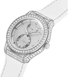 Guess Princess Crystals Silver Dial White Silicone Strap Watch For Women - GW0439L1 Authentic Buy Shop Now