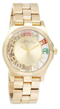 Marc Jacobs Henry Skeleton Gold Dial Gold Steel Strap Watch for Women - MBM3263 Authentic Buy Shop Now