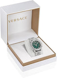 Versace Greca Action Chronograph Quartz Green Dial Silver Steel Strap Watch for Men - VE3J00422 Authentic Buy Shop Now