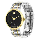 Movado 1881 Automatic Black Dial Two Tone Steel Strap Watch For Men - 0606916 Authentic Buy Shop Now