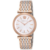 Versace V-Twist White Dial Two Tone Mesh Bracelet Watch for Women - VELS00719 Authentic Buy Shop Now