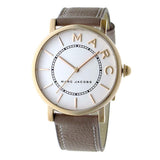 Marc Jacobs Roxy White Dial Cement Brown Leather Strap Watch for Women - MJ1533 Authentic Buy Shop Now