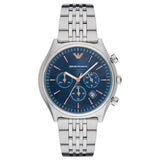 Emporio Armani Luigi Chronograph Quartz Blue Dial Silver Steel Strap Watch For Men - AR1974 Authentic Buy Shop Now