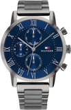 Tommy Hilfiger Kane Quartz Blue Dial Black Steel Strap Watch for Men - 1791456 Authentic Buy Shop Now