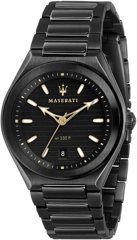 Maserati Triconic Analog Black Dial Black Steel Strap Watch For Men - R8853139004 Authentic Buy Shop Now