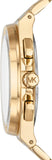 Michael Kors Lennox Chronograph Gold Dial Gold Steel Strap Watch For Men - MK8989 Authentic Buy Shop Now