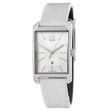 Calvin Klein Window White Dial White Leather Strap Watch for Women - K2M23120 Authentic Buy Shop Now